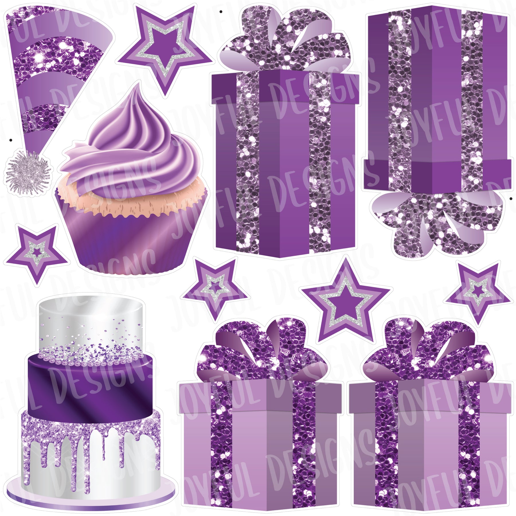 All The Purples Birthday Flair Half from "One and Done" Set