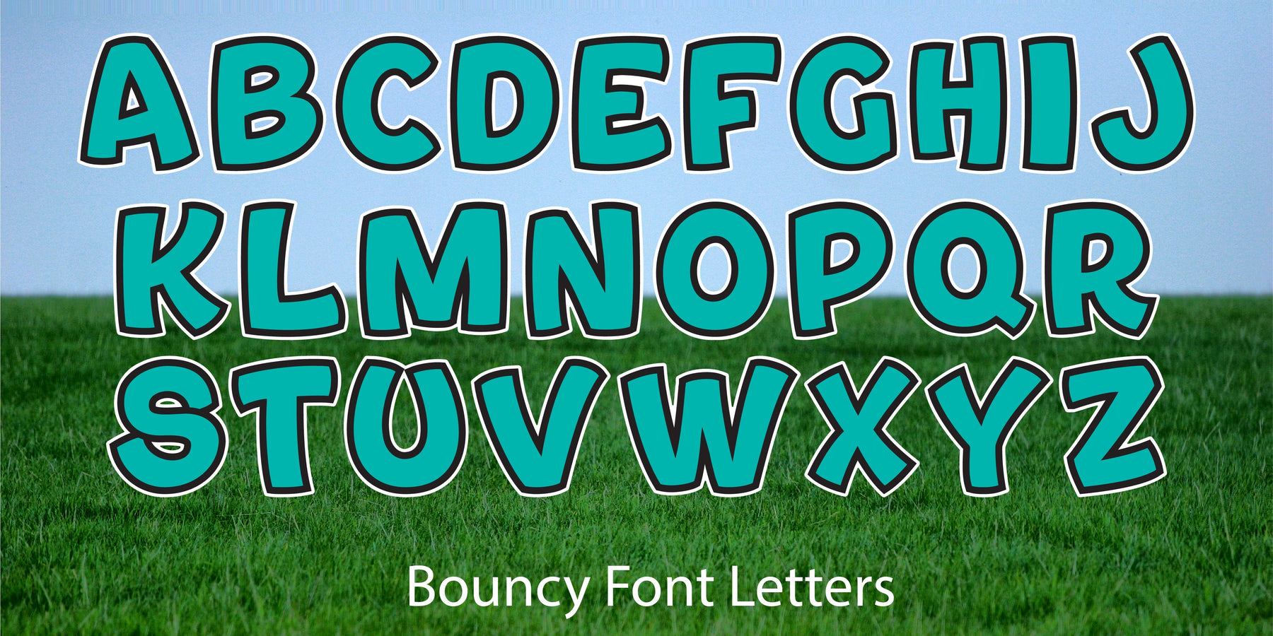 Bouncy Alphabet 12" - 38 Piece Letter Set - Pick Your Color