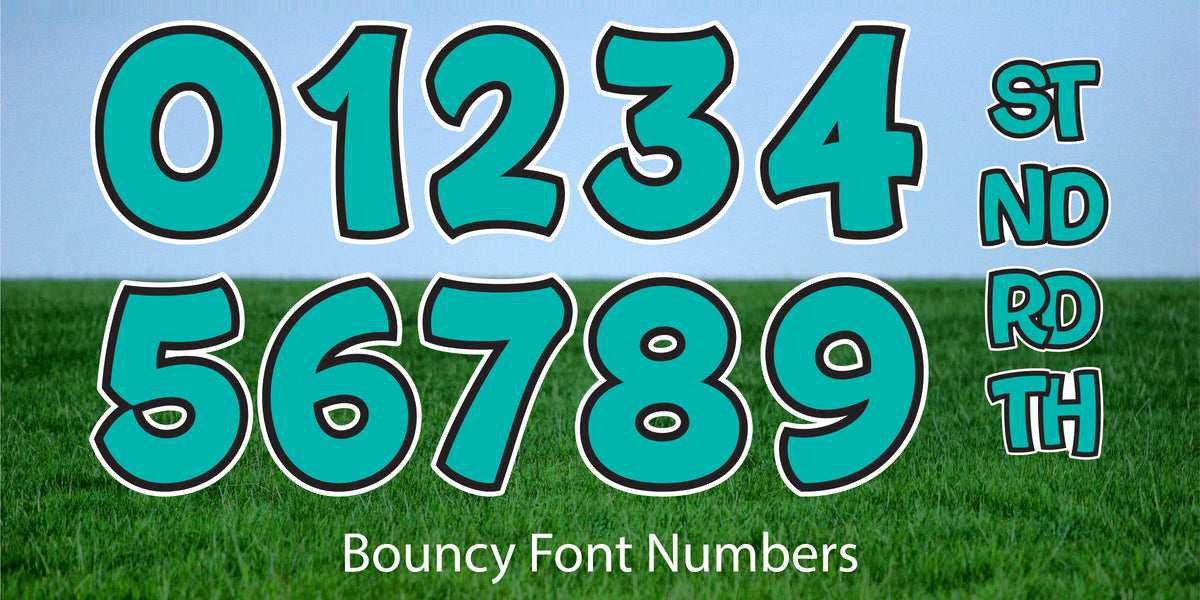 Bouncy Numbers 23" - 15 Piece Number Set - Pick Your Color