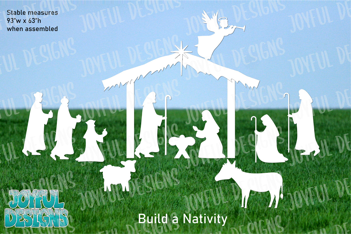 Build-A-White Silhouette Nativity