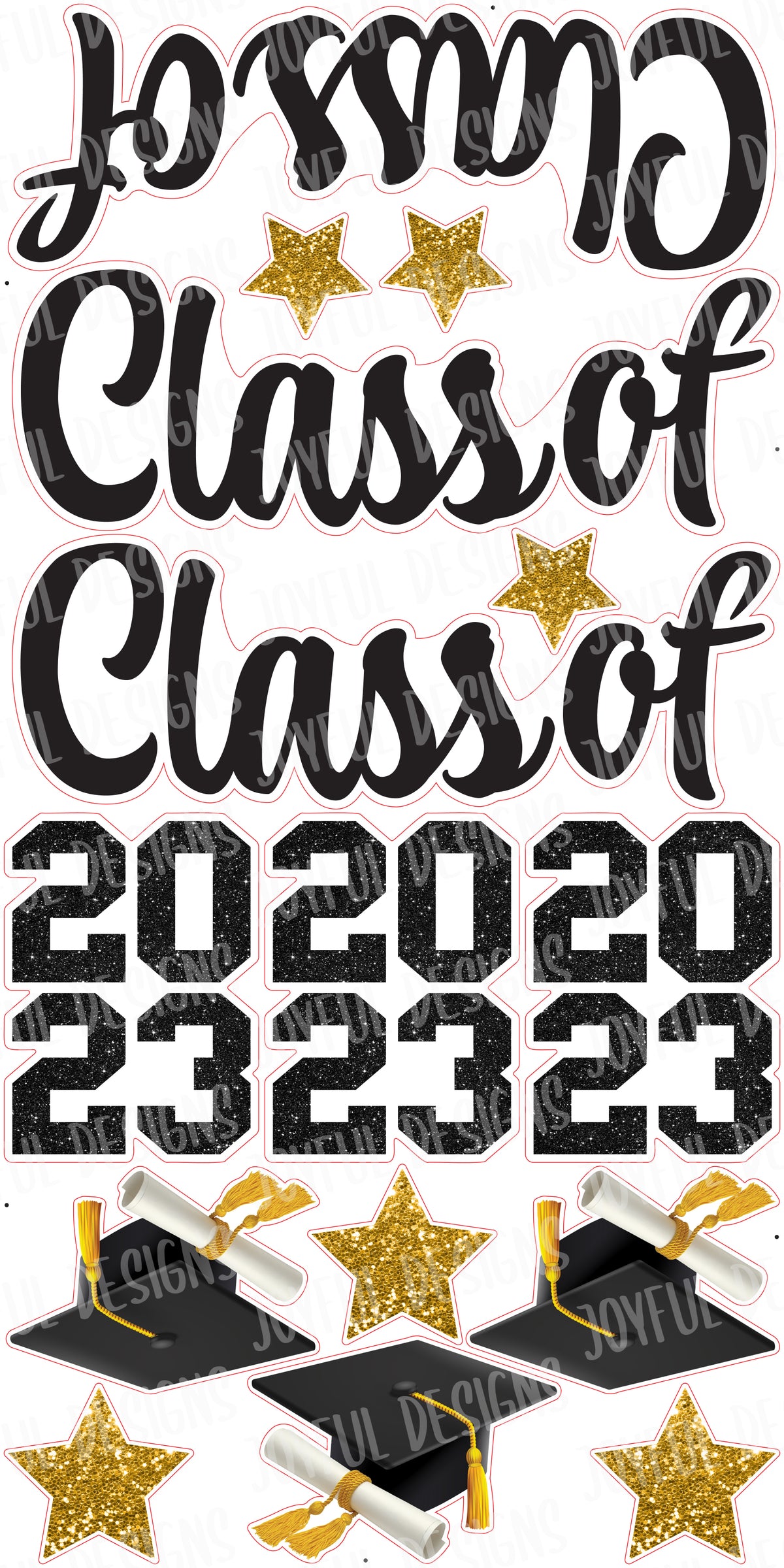 Class of 2023 - Graduation Centerpiece - set of 3