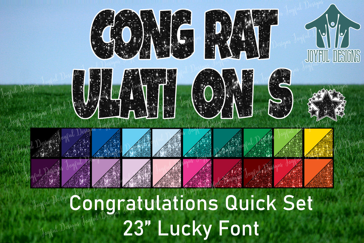 23" Congratulations Quick Set - Lucky Font