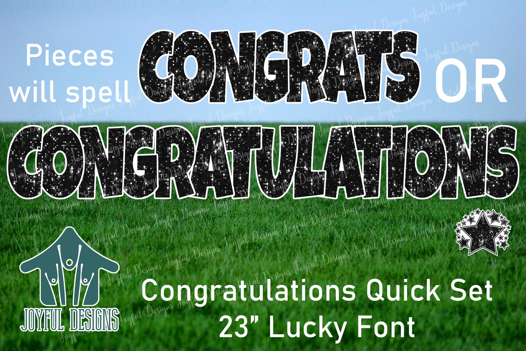 23" Congratulations Quick Set - Lucky Font