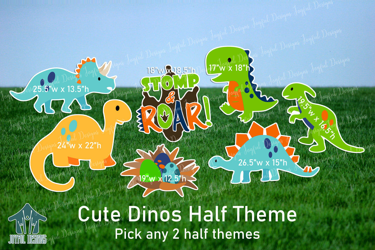 Cute Dinos Half Theme - Now available in 2 color options