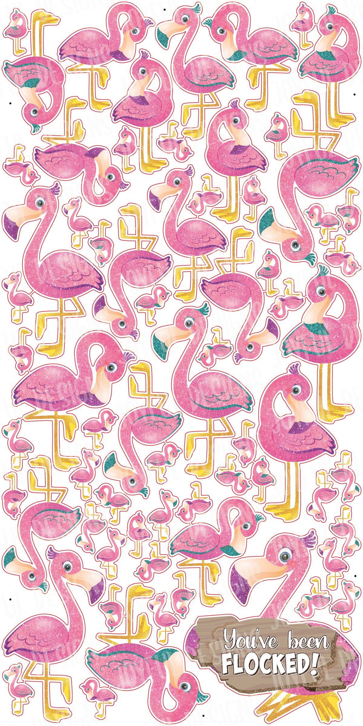 "You've Been Flocked" Multi Size Flamingo Set