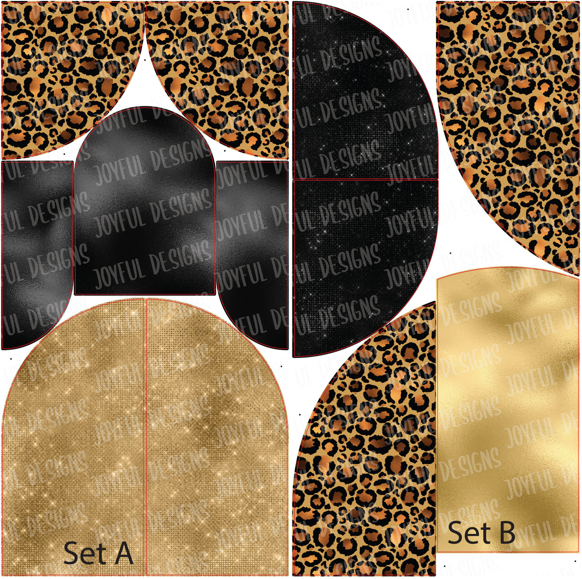 Gold Leopard Extra Large Panels - Choose from 2 Panel Set options or Both