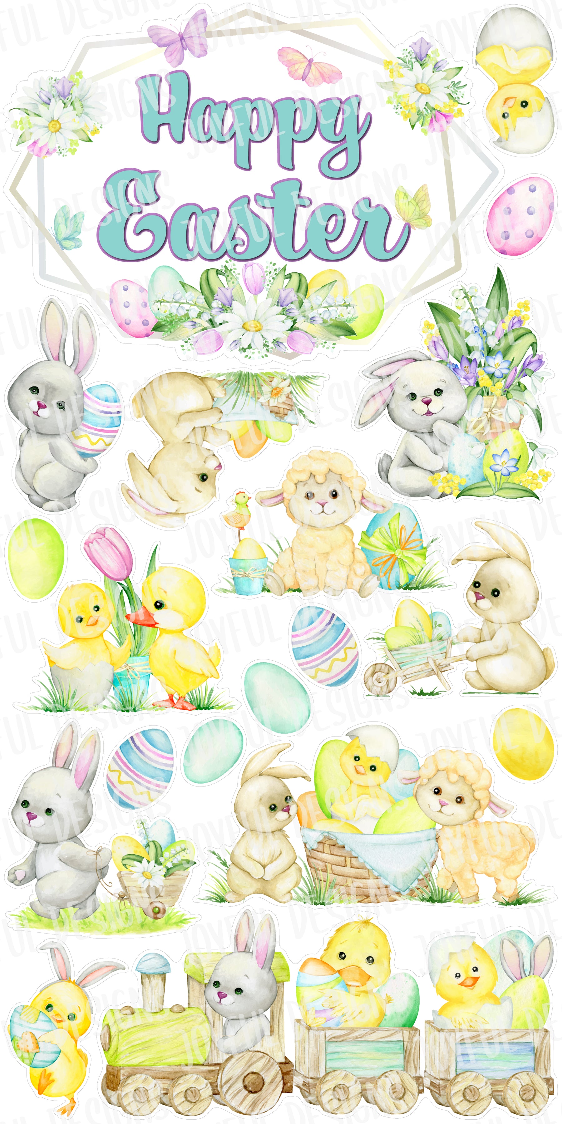 Happy Easter Centerpiece and Flair Set