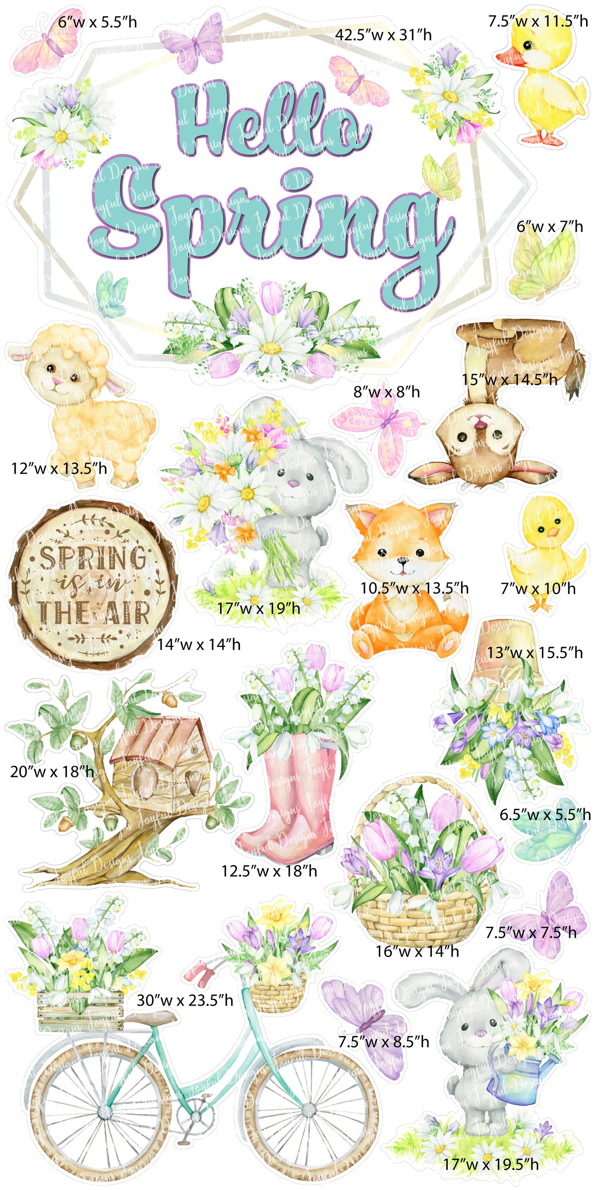 Hello Spring Centerpiece and Flair w Baby Animals