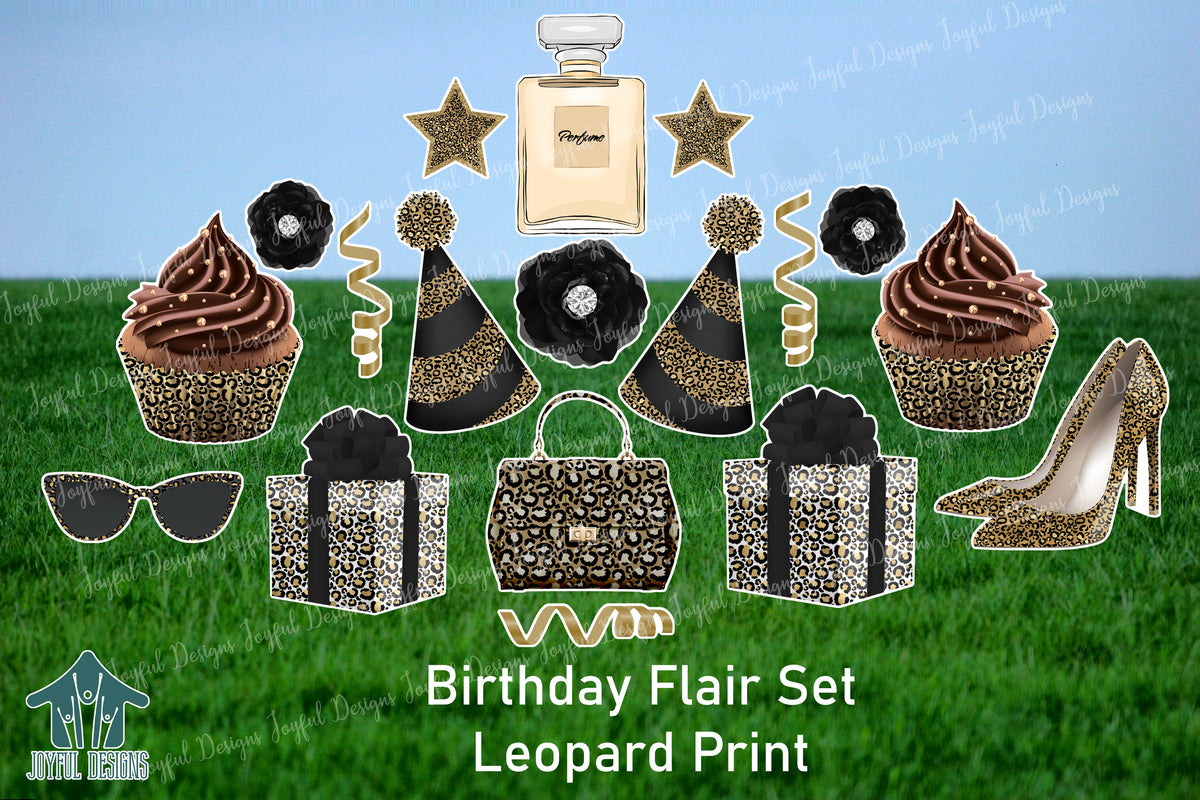 Leopard Birthday Flair Set