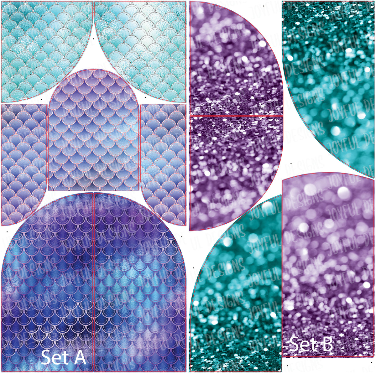 Mermaid Extra Large Panels - Choose from 2 Panel Set options or Both