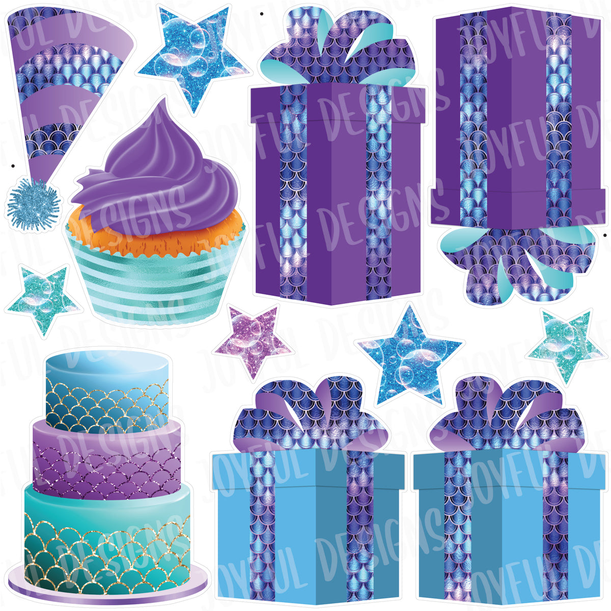 Mermaid Birthday Flair Half from "One and Done" Set