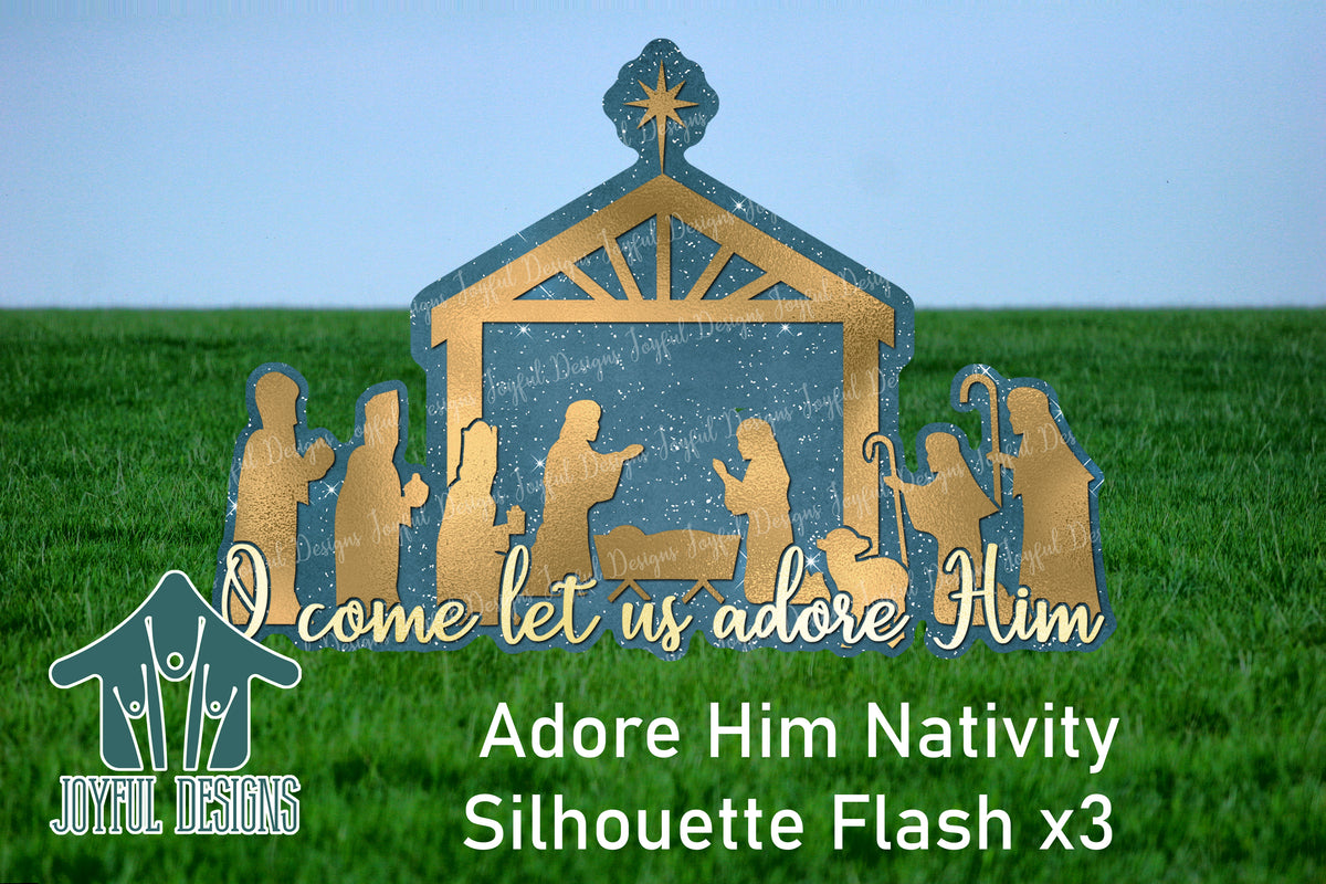 Adore Him Nativity Centerpiece - 3 Sets