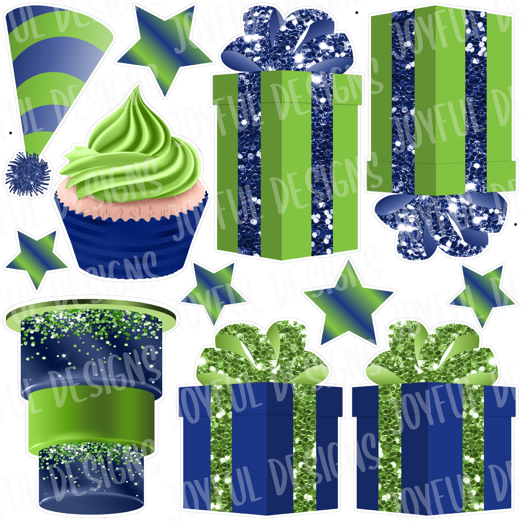 Lime & Navy Birthday Flair Half *From the ONE AND DONE set*
