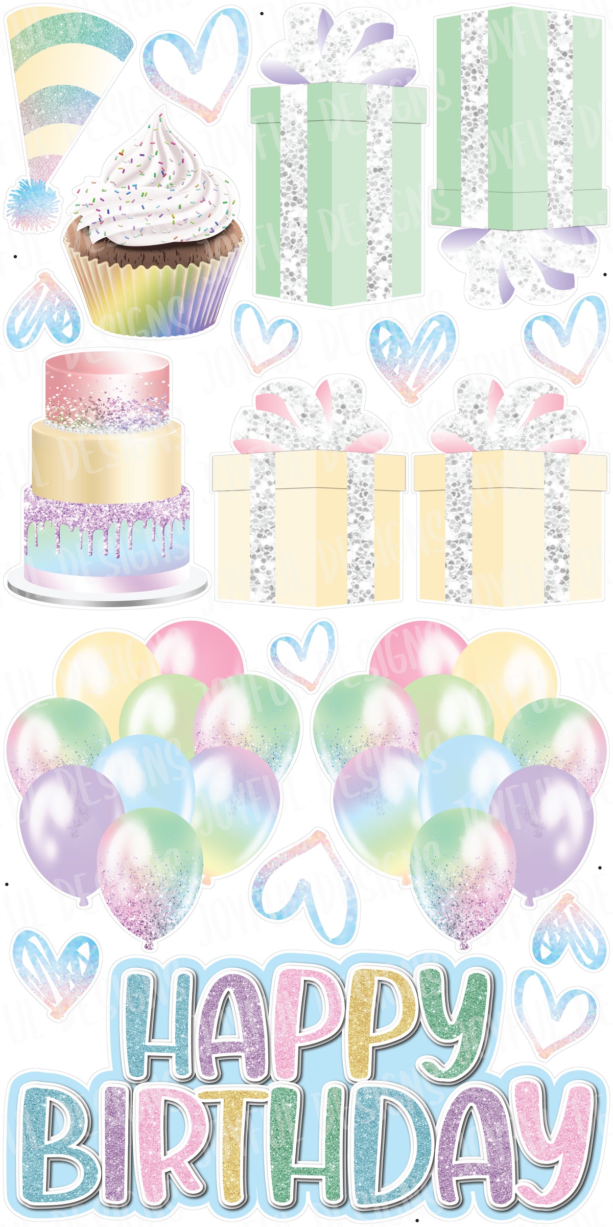 Pastel "One and Done" Birthday Centerpiece & Flair Set