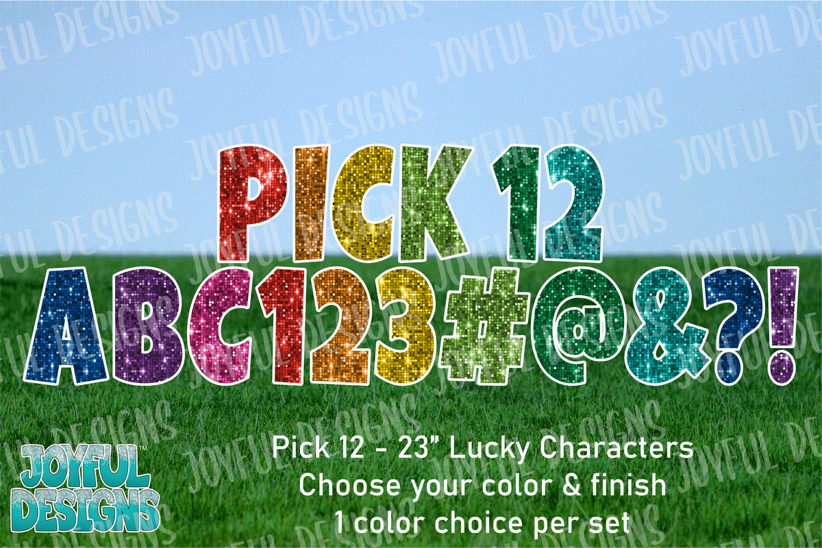 Pick 12 Alphabet Supplement - Lucky Guy Font - 23" Characters