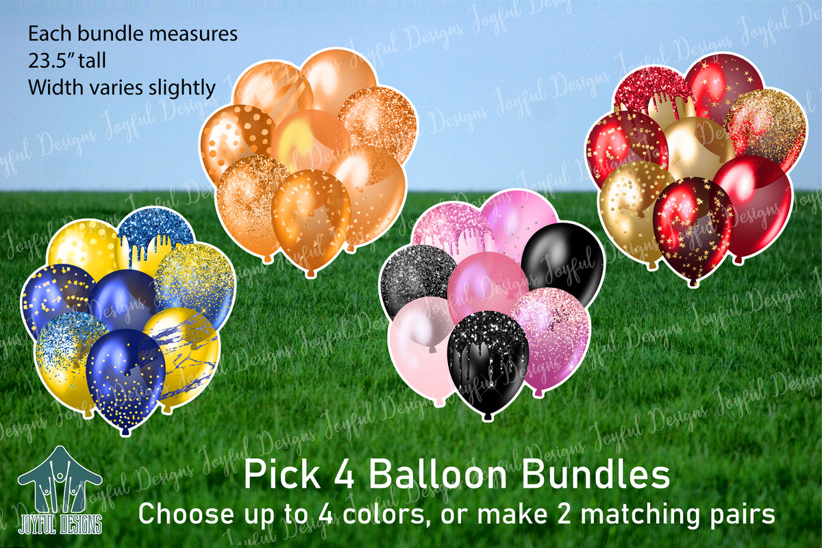 4 - 24" Balloon Bundles - Pick 4 Colors to make 2 pairs or 4 single bundles