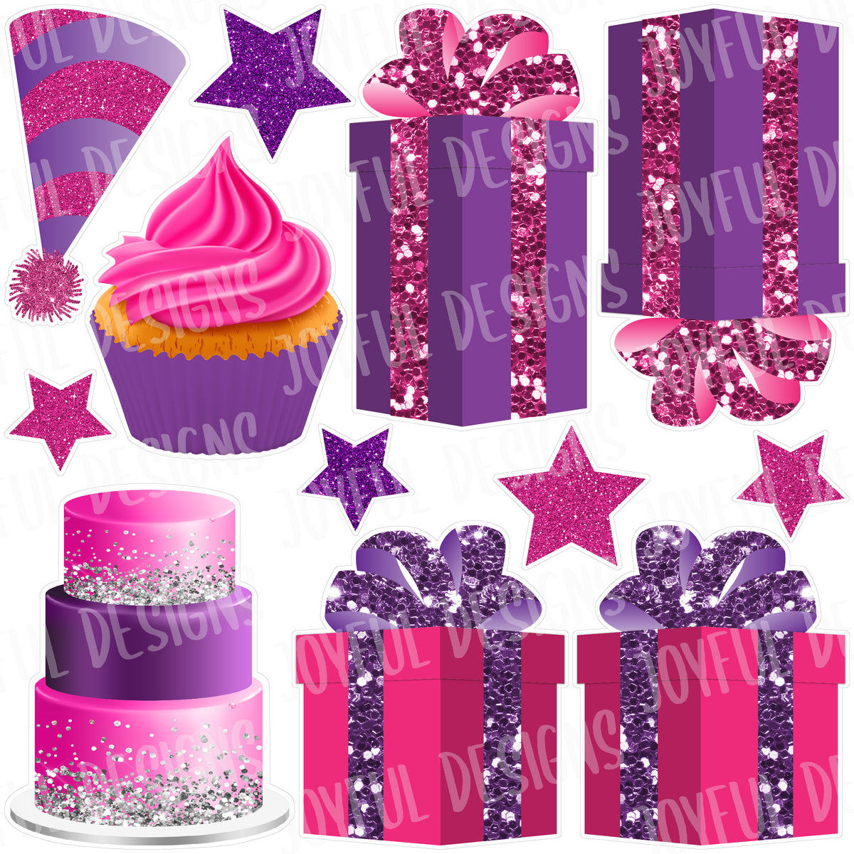 Pink & Purple Birthday Flair half *From the ONE AND DONE set*