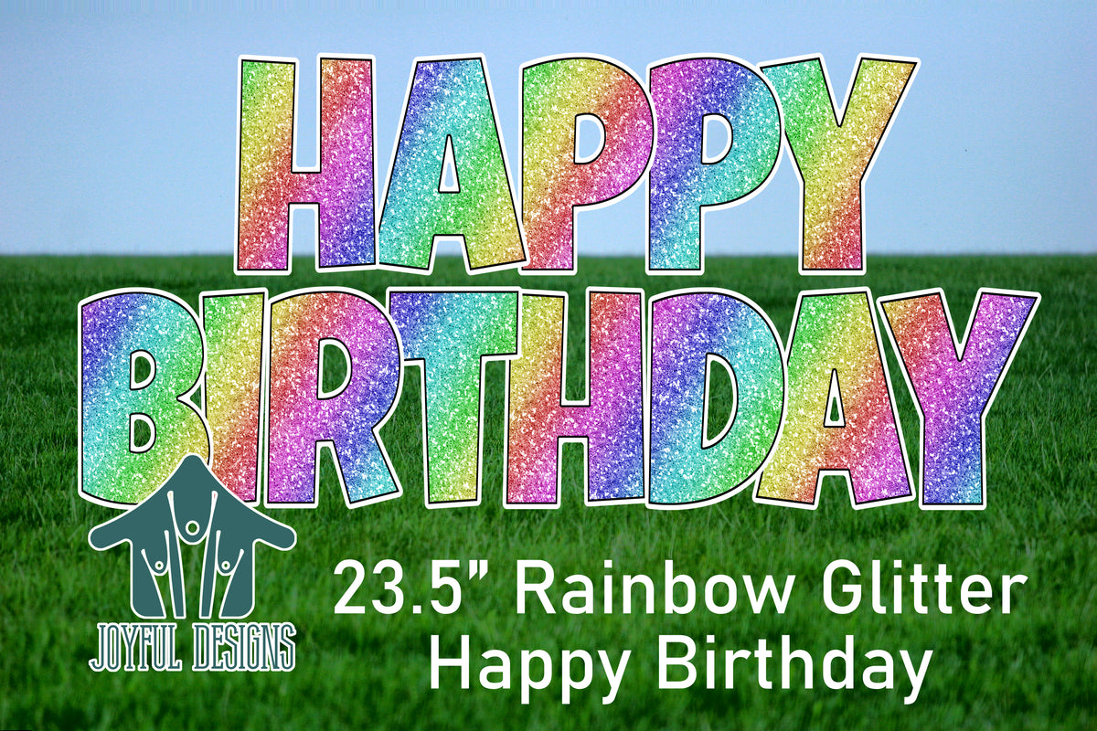 Happy Birthday - Lucky Guy Font - 23" Letters - Pattern Fill Options