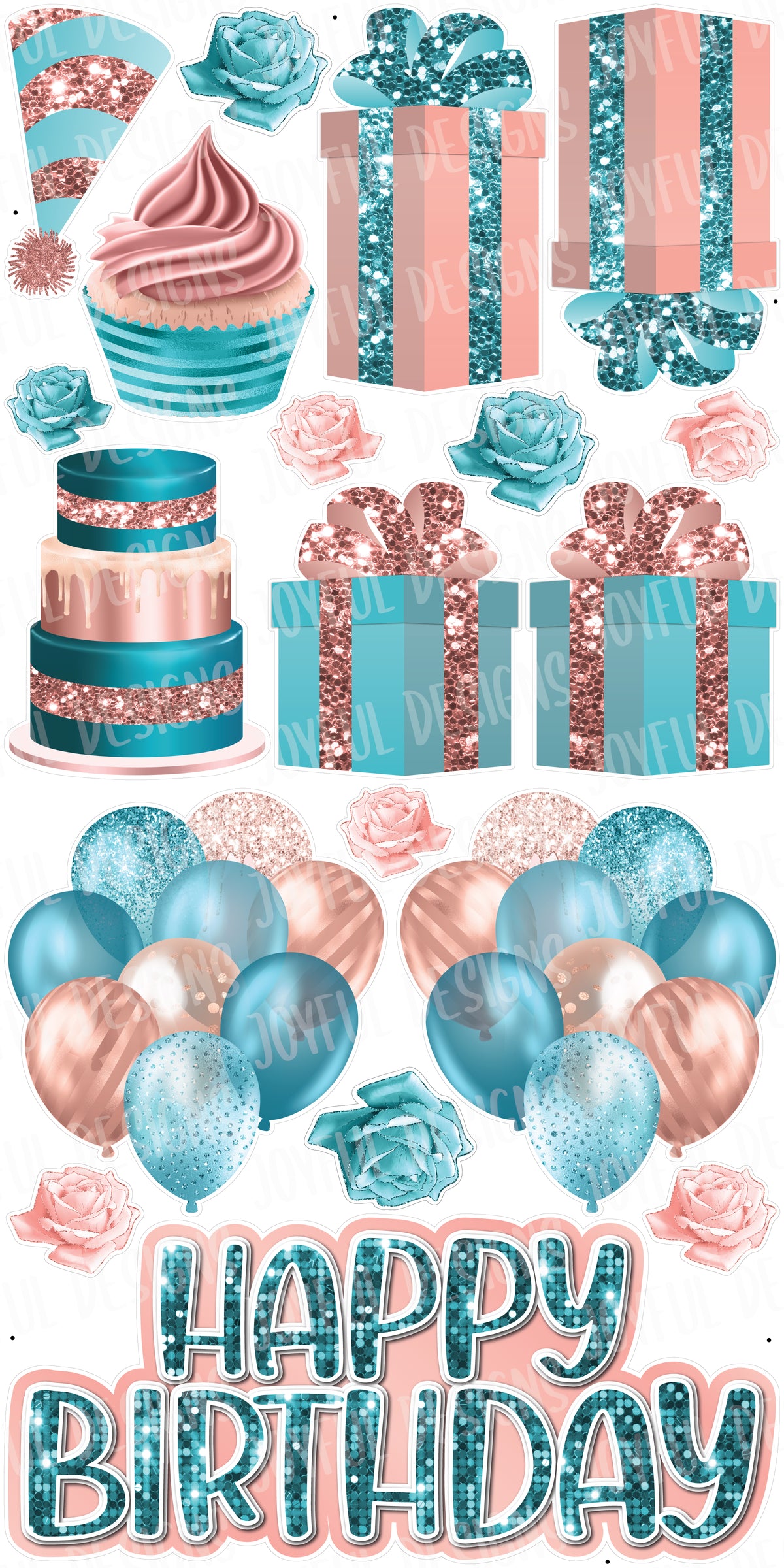 Rose and Tiffany "One and Done" Birthday Centerpiece Set
