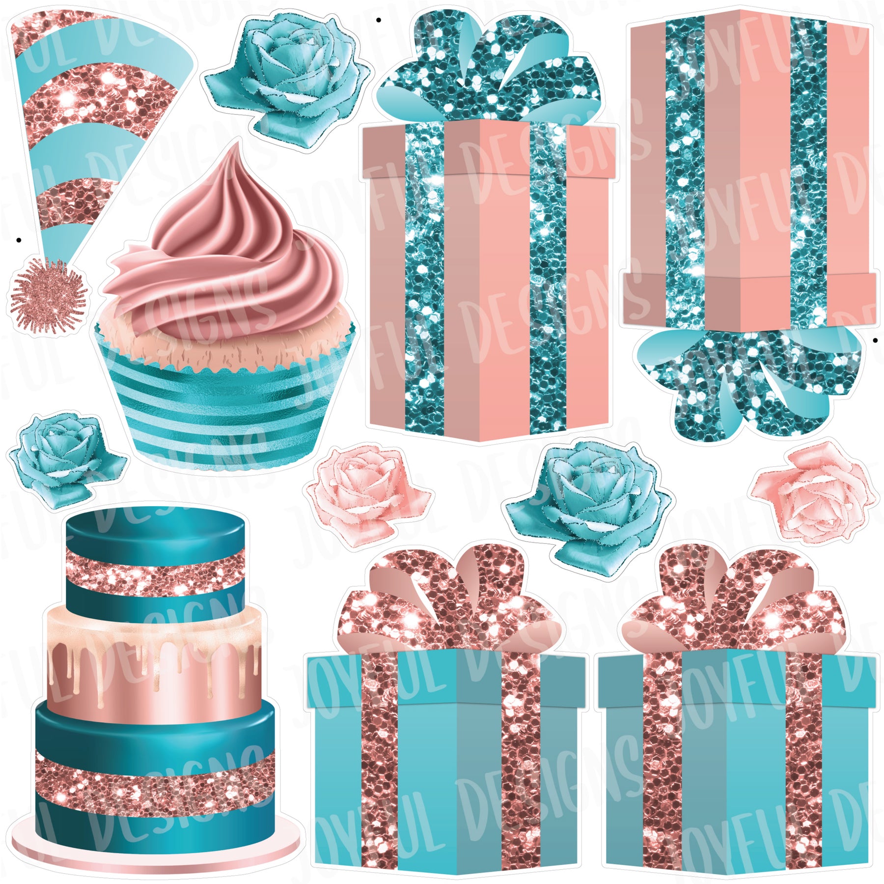 Rose and Tiffany Birthday Flair Half from "One and Done" Set
