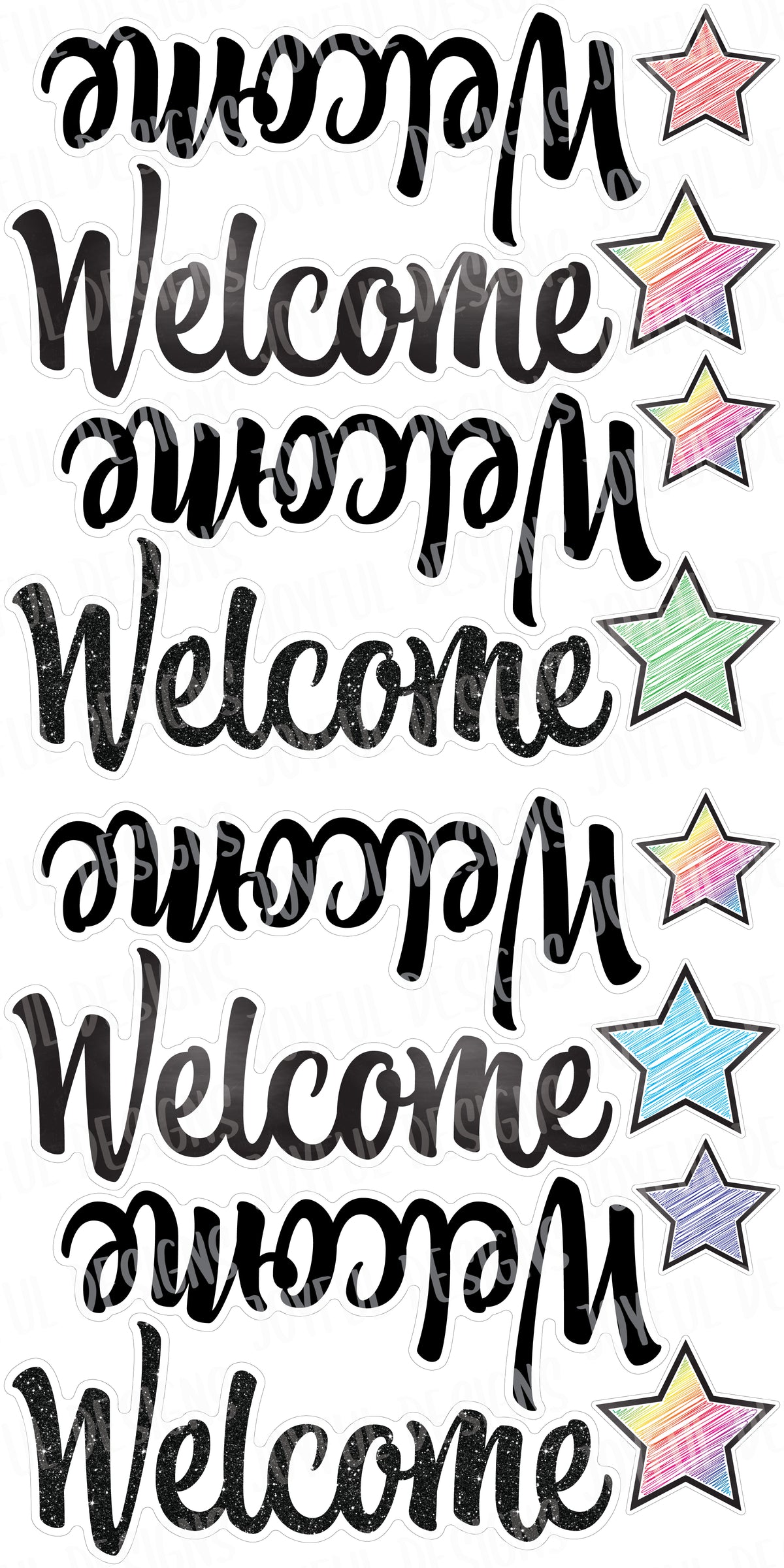 8 Welcome toppers - Script font