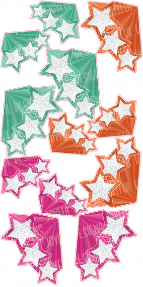 Shooting Stars - 3 Sets of 4 - Pick Your Colors