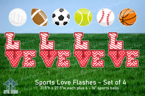 Sports Love Centerpieces - Set of 4