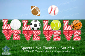 Sports Love Centerpieces - Set of 4
