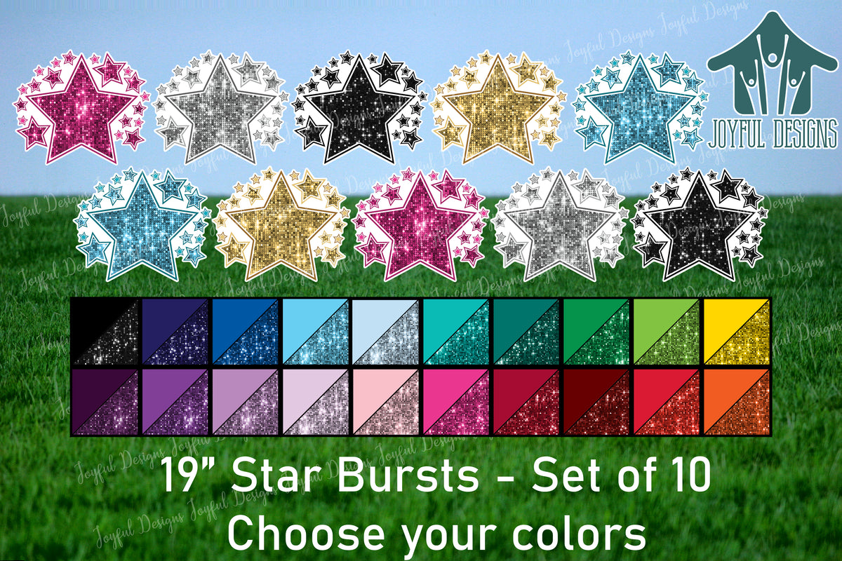 19" Star Bursts - 10 Pieces - Choose your colors