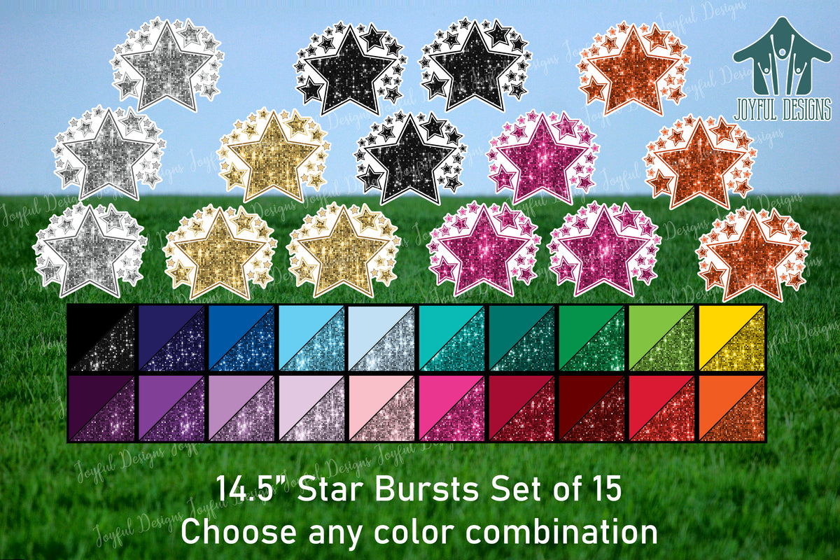 14.5" Star Burst Flair - 15 Pieces - Choose your colors