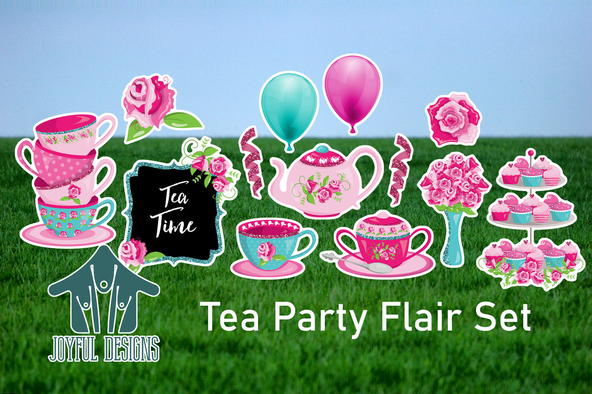 Tea Party Theme Flair Set