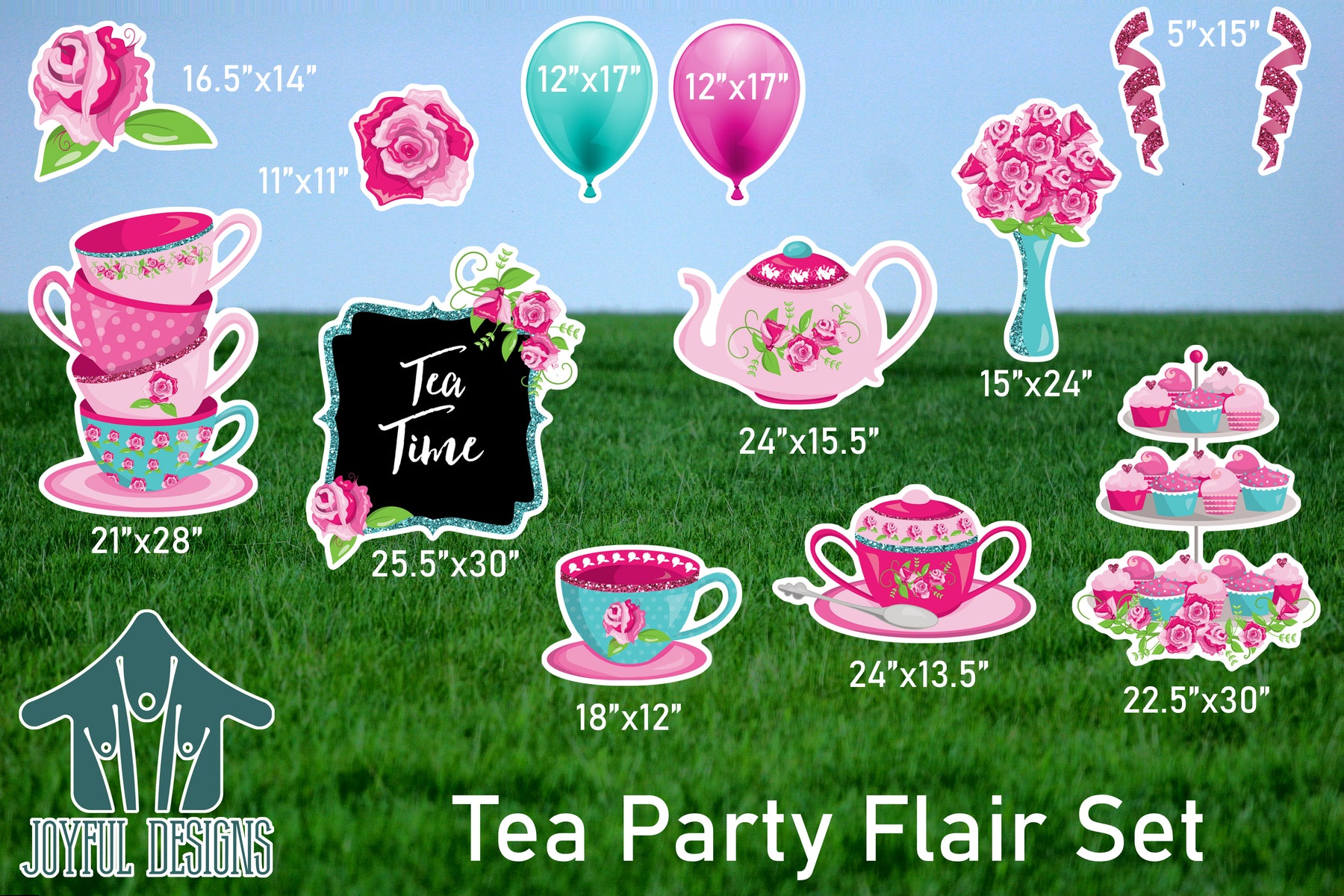 Tea Party Theme Flair Set