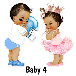 Touchdowns or Tutus Gender Reveal Centerpiece and Flair Set - Choose from 5 baby styles
