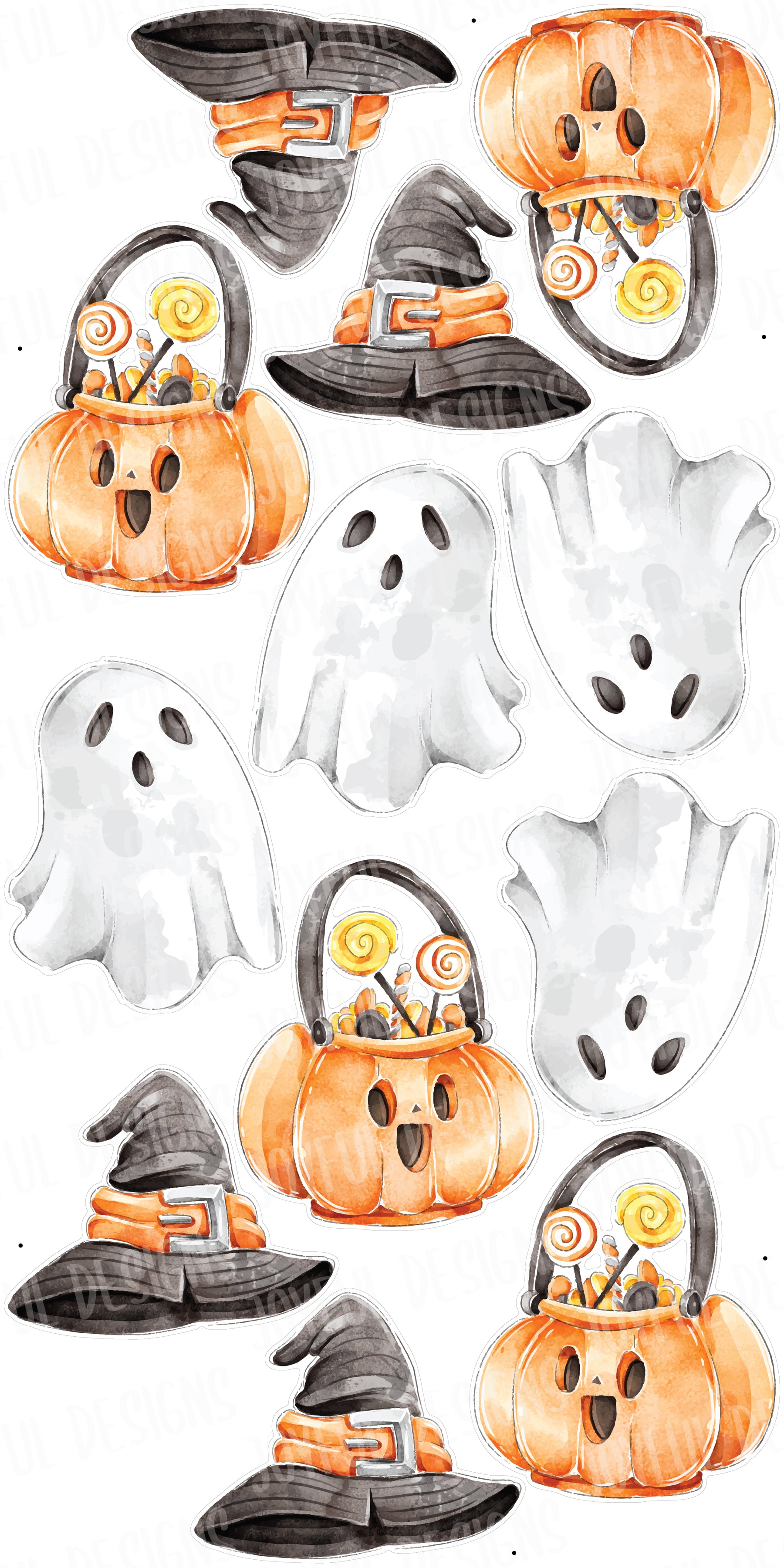 Watercolor Halloween Flair - Set of 12