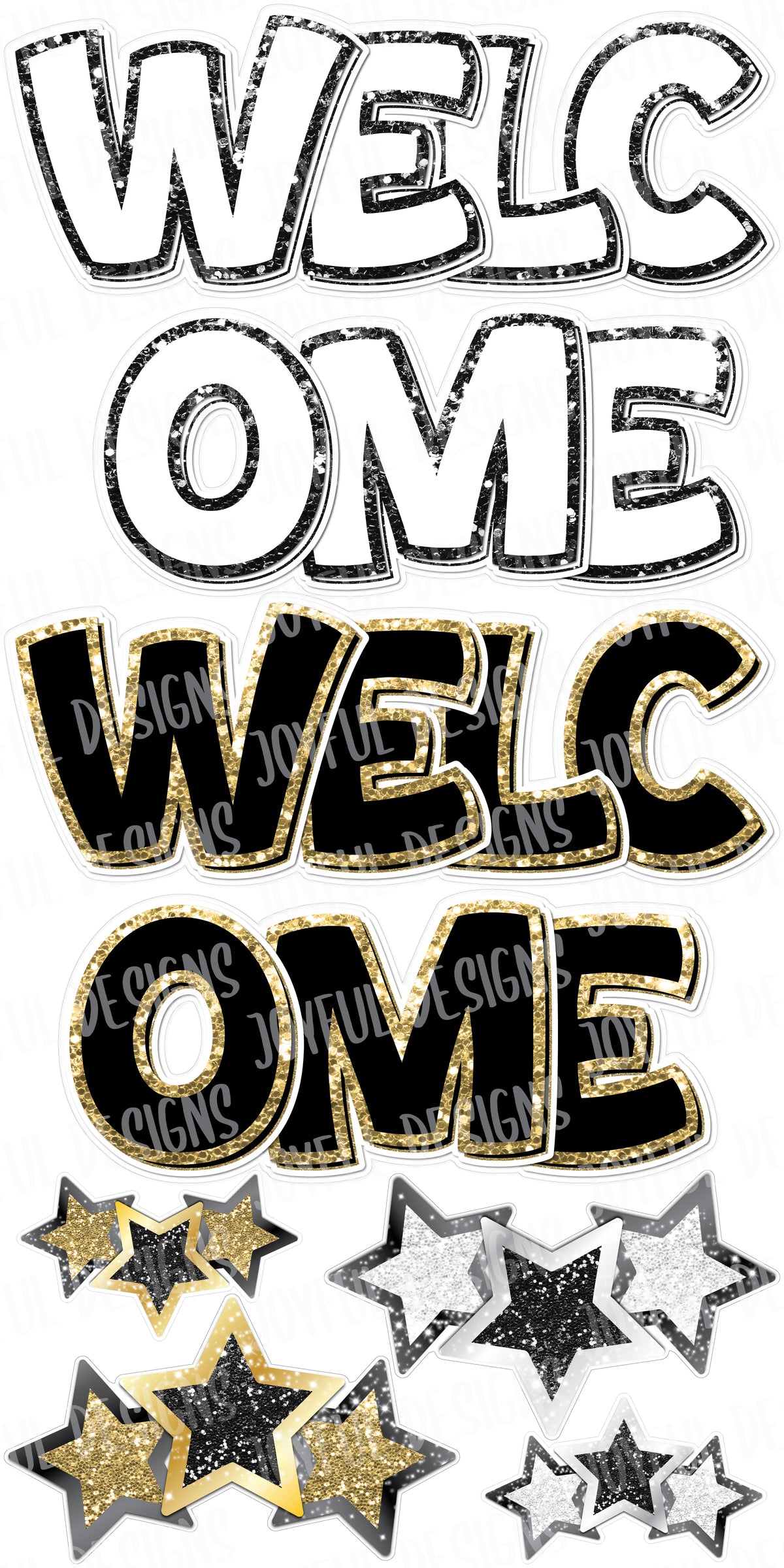 2 Welcome Quick Sets - 18" tall - Bouncy Font