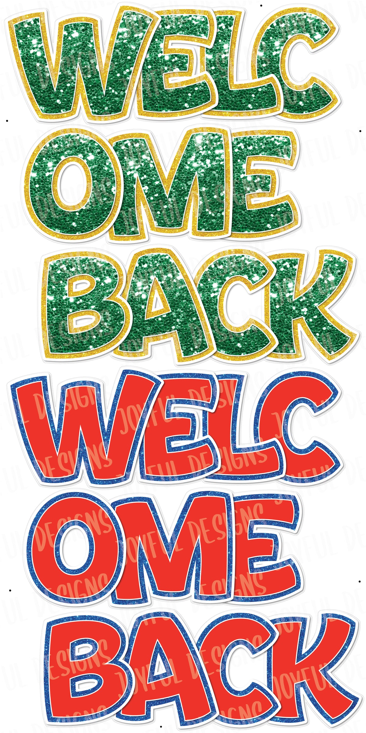 2 WELCOME BACK Quick Sets - Pick Your Fill & Border Colors!