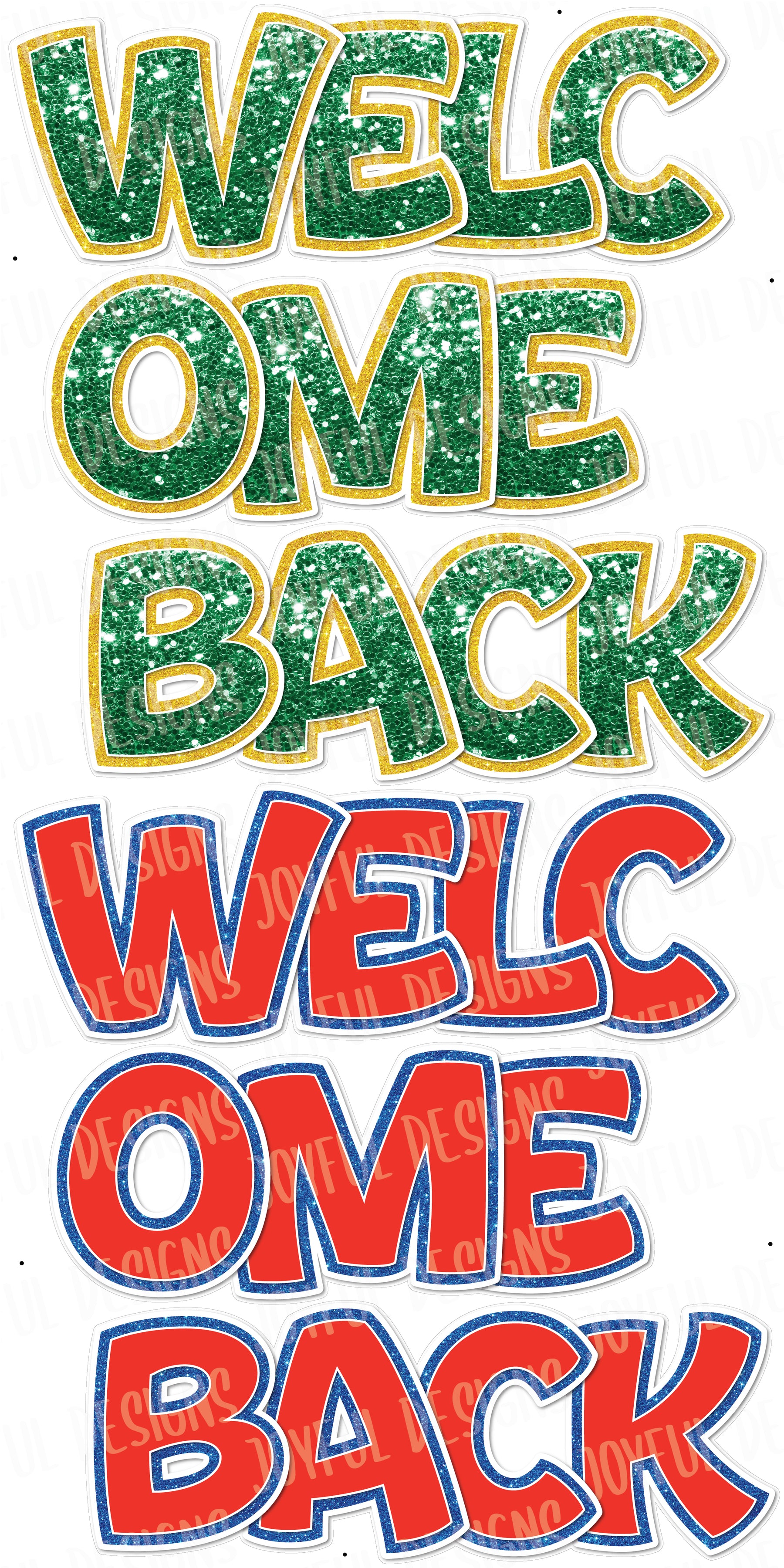 2 WELCOME BACK Quick Sets - Pick Your Fill & Border Colors!
