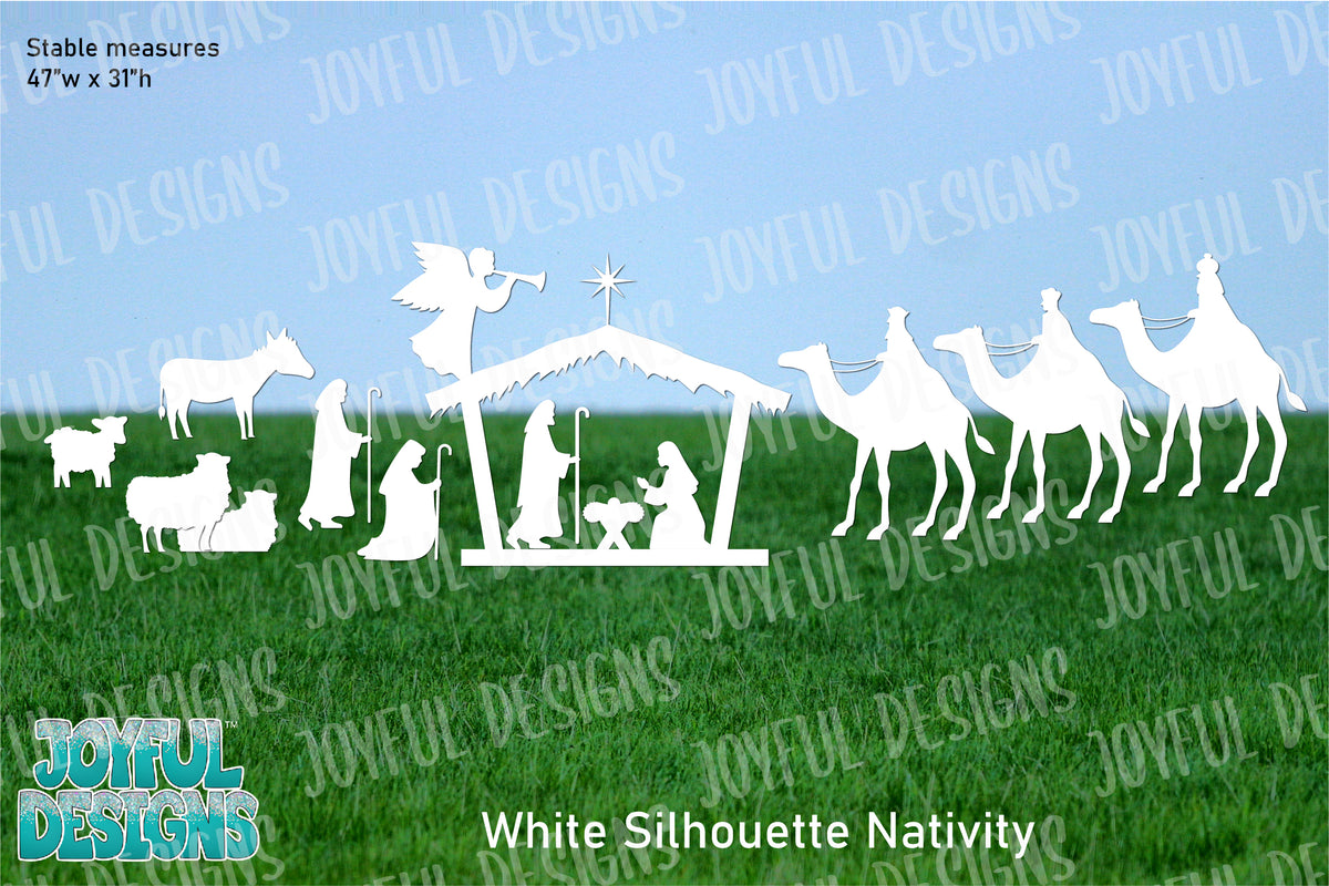 White Silhouette Nativity
